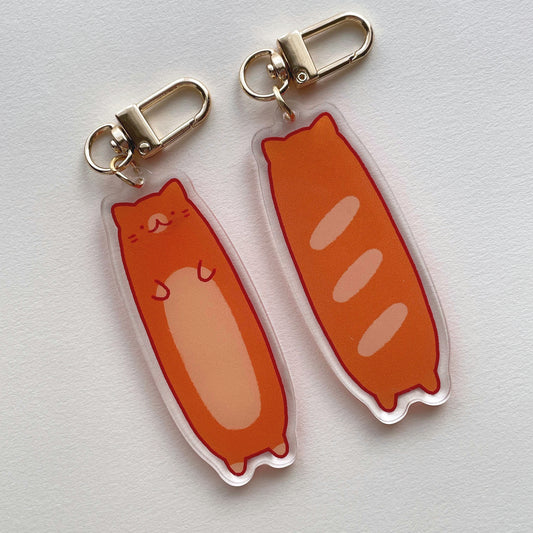 Baguette Cat Keychain